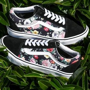 Vans Old Skool Garden Floral & Black Skate Shoes